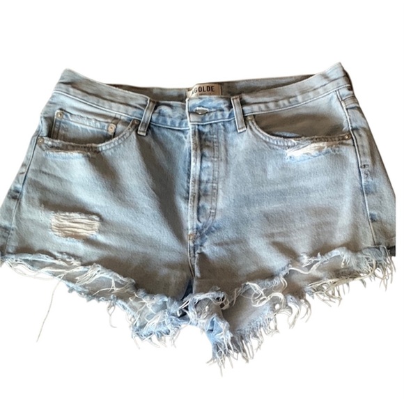 Agolde Pants - Agolde Parker High Waisted Frayed Jean Short